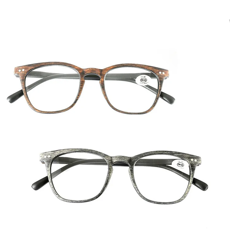 Имитация деревянного цвета негабаритная пластиковая оправа для пресбиопии очки