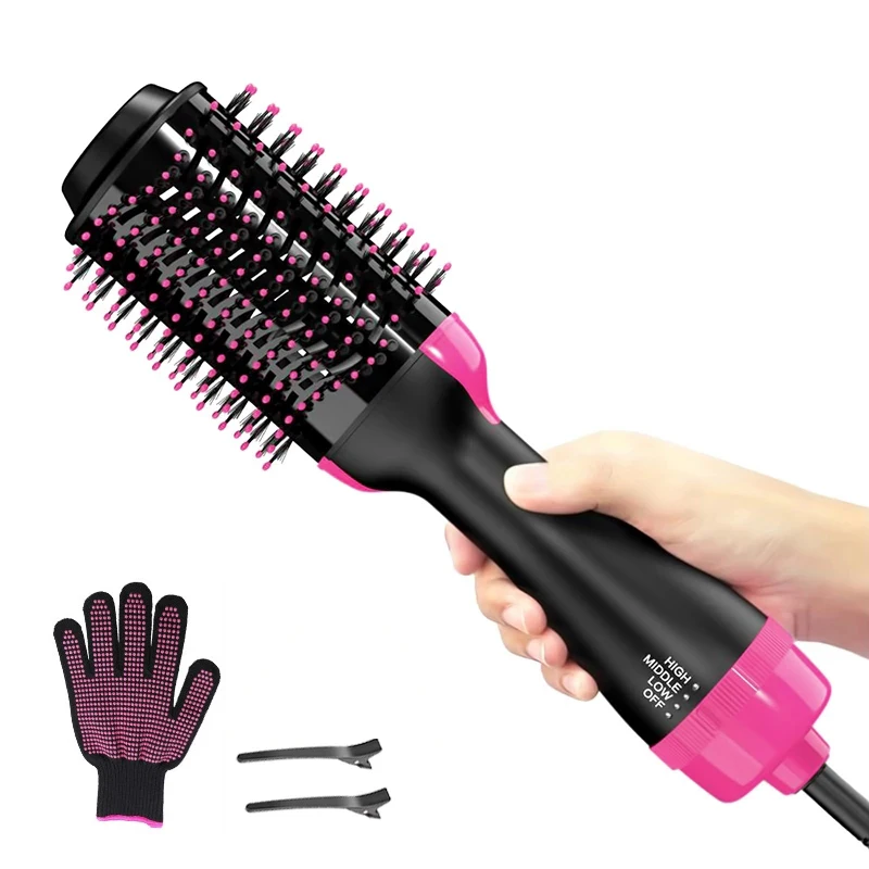 

1000W One Step Hair Dryer Volumizer Electric Blow Dryer Hot Air Brush Hair Straightener Curler Comb Hair Dryer And Styler