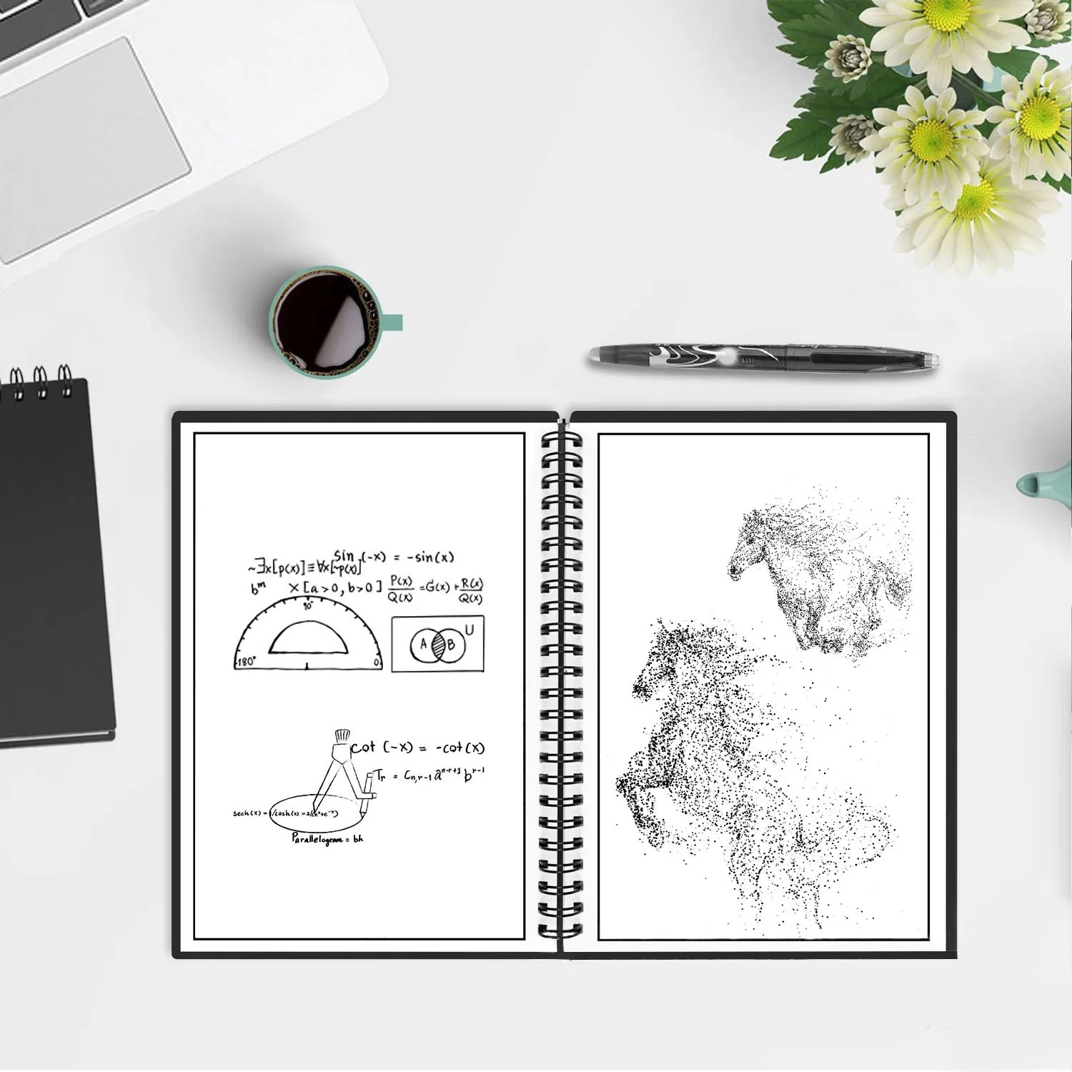 Многоразовый стираемый умный блокнот бумажный с ручкой тканевый мужской офисный