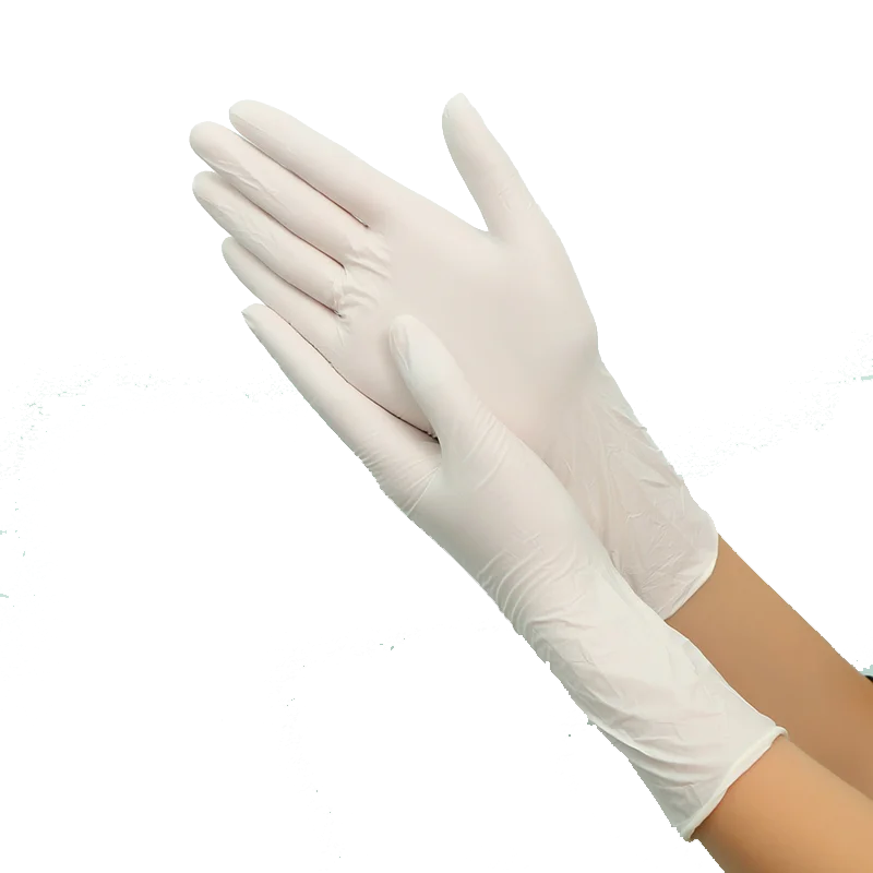 100 шт. одноразовые латексные перчатки белые Нескользящие кислотные и щелочные