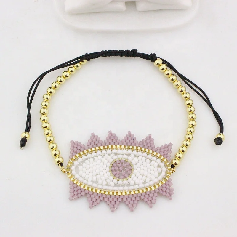 Регулируемый 5 шт./лот бисер Miyuki бусины в форме глаз браслет медные с разъем