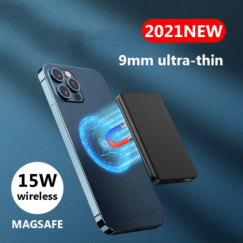 Power Bank Ultra-Thin 15W Magnetic Wireless Mobile Phone battery For Magsafe powerbank Fast charger For iphone12 xiaomi Samsung