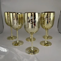 6pcs gold platics champagne flutes cocktail glass