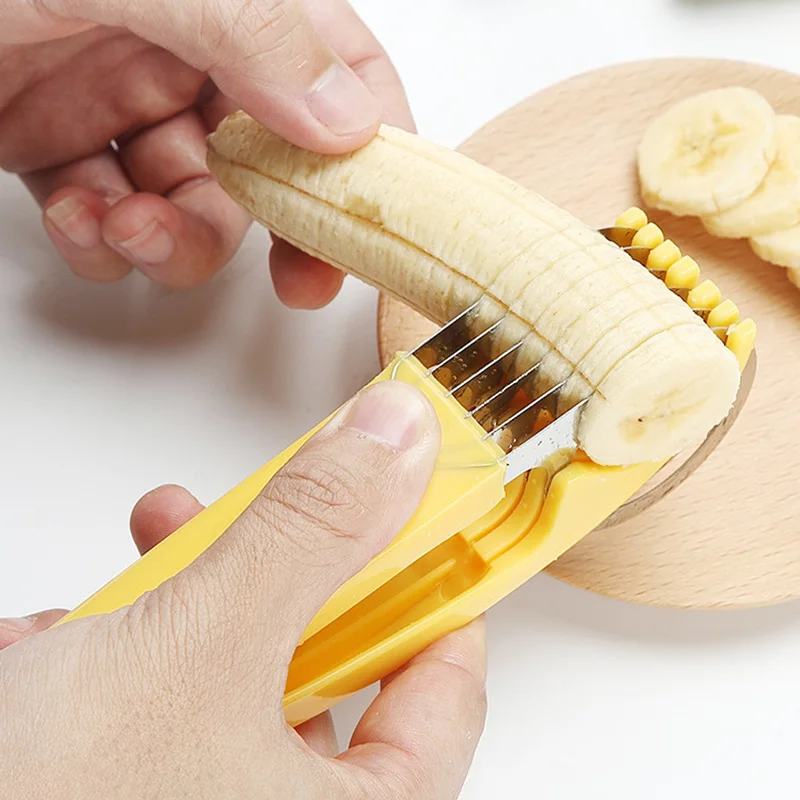 Многофункциональный резак из нержавеющей стали слайсер для бананов фруктов