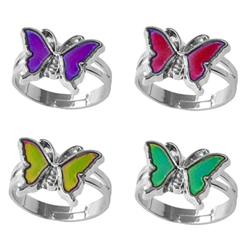 1 шт. кольцо для настроения изменяющееся по температуре Регулируемые кольца