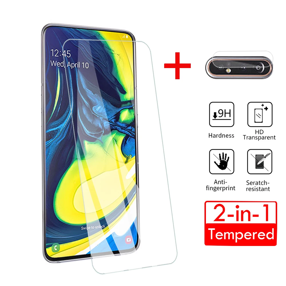 2in1 Защитное стекло для Samsung galaxy A80 A71 A70 A51 A21s A70s A21 a51 стеклянная пленка samusng a80 a71 a70