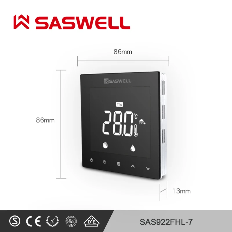 SASWELL Wi-Fi термостат контроллер для электрического комнатного подогрева пола термостат температура для еженедельного программируемого
