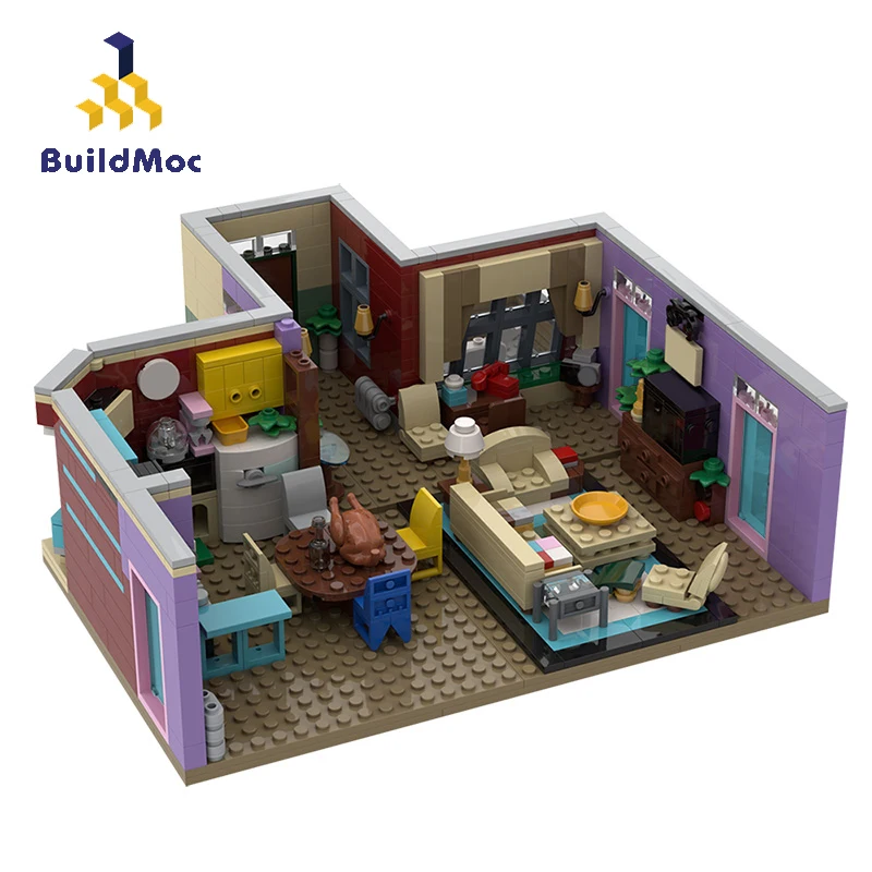 Buildmoc City Building Classic TV дом для друзей квартира Моники кухня модель конструктор