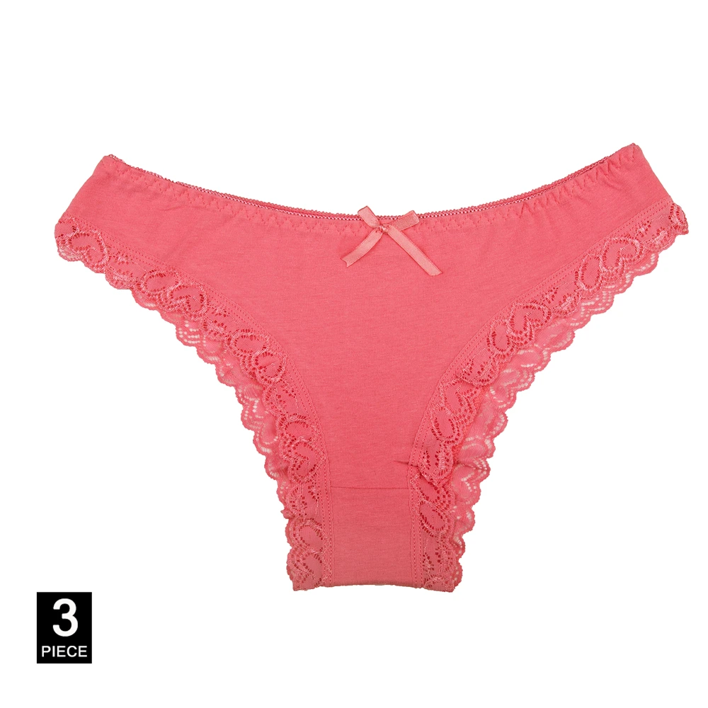Orange-3 pcs Женские трусики, сексуальные кружевные трусы из хлопка для девочек, нижнее белье, женское нижнее белье, чашечки расположены рядом белье M-XL 3 шт./упак. дропшиппинг - Цвет: Orange-3 pcs