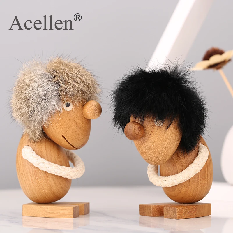 Деревянный мыслитель фигурка домашний декор Современная Скандинавская