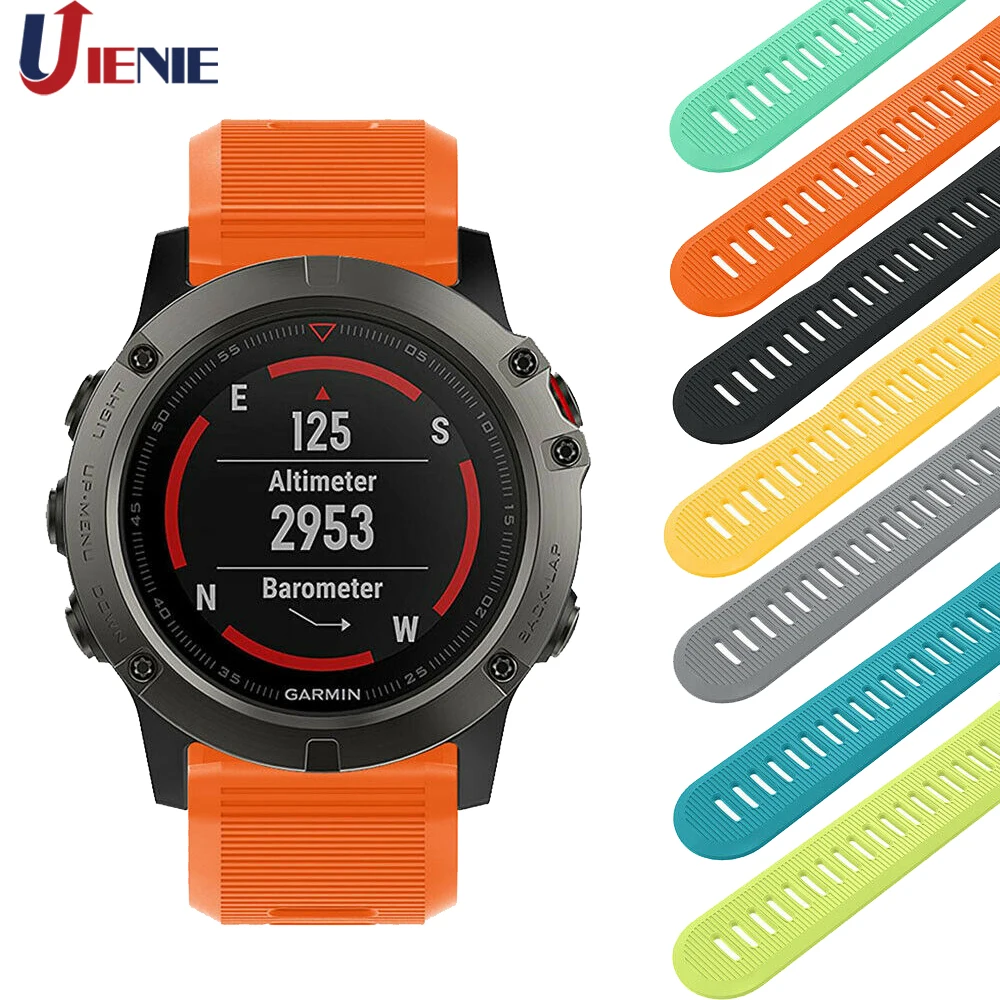 26 мм силиконовый ремешок для смарт часов Garmin Fenix 6X/5X/5 XPlus/3/3HR/D2 Bravo/Quaitx3 Смарт часы