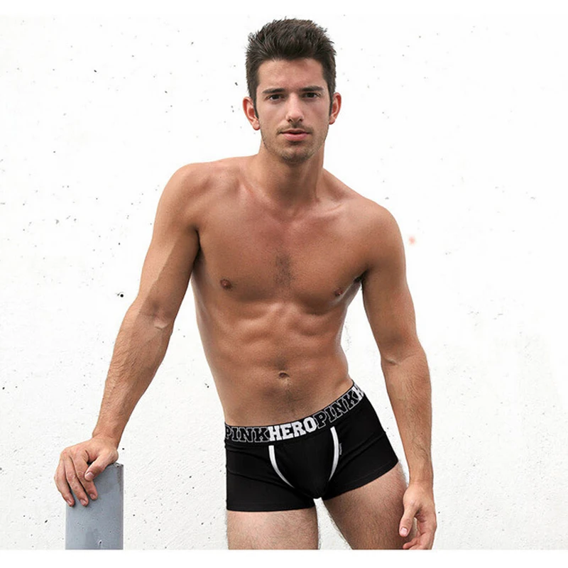 Pink Hero Famous Brand Cotton Men's Boxer Underwear Underpant Panties Shorts Man Plus Size Wholesale