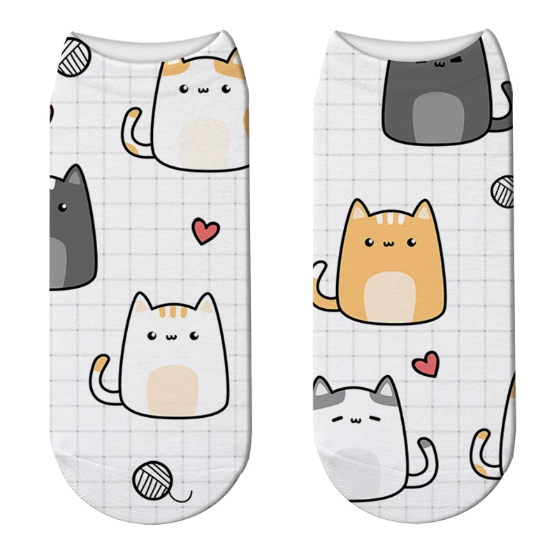 Модные женские туфли из хлопка и 3D детские носки с принтом изображением животных