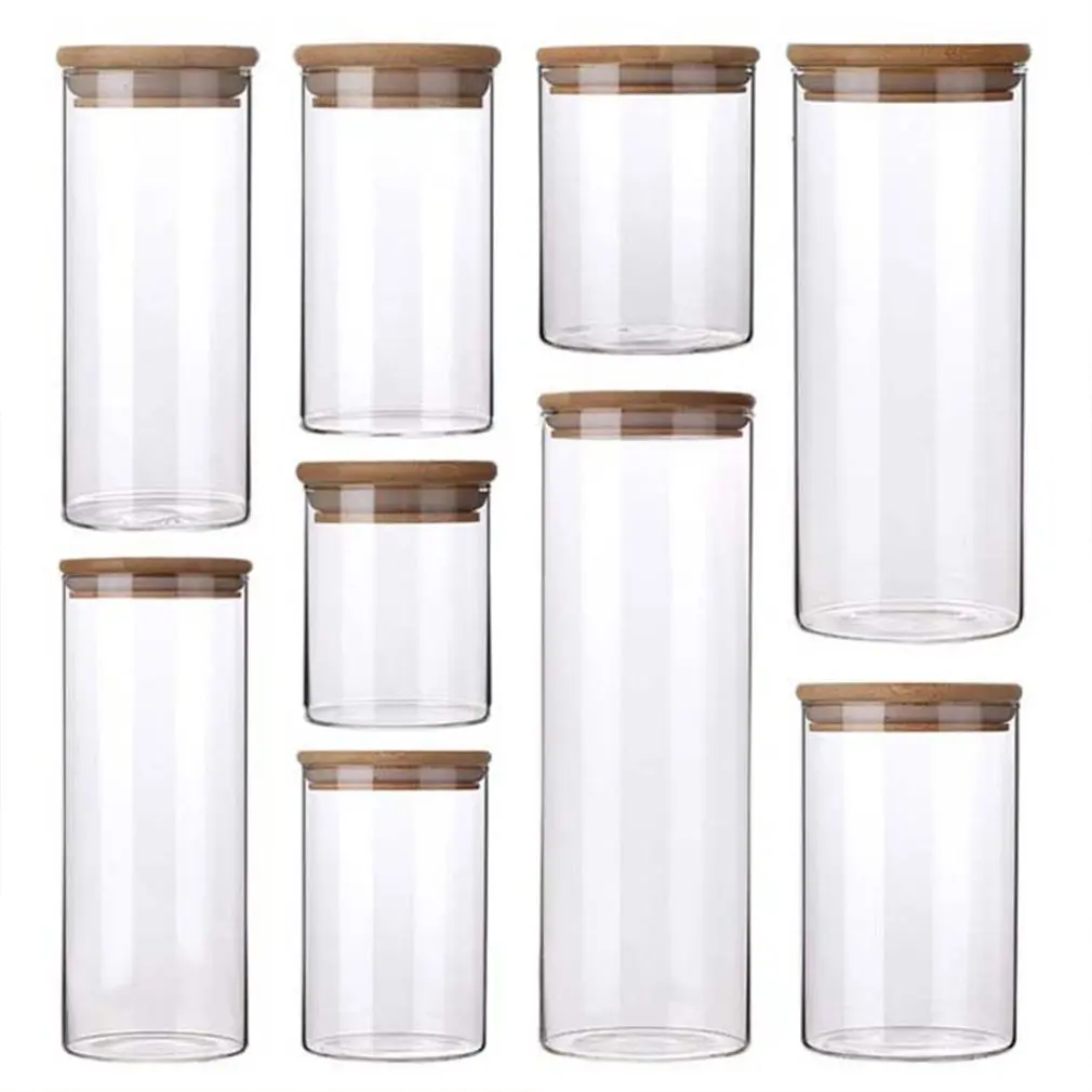 

High Borosilicate Glass Airtight Jars Straight Tea Cans Dried Fruit Snacks Storage Bottles Candy Storage Jars
