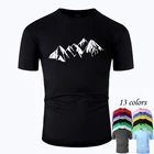Футболка с круглым вырезом Mountain Line, унисекс, хлопок, дизайнерская Повседневная рубашка с короткими рукавами, m01037, лето