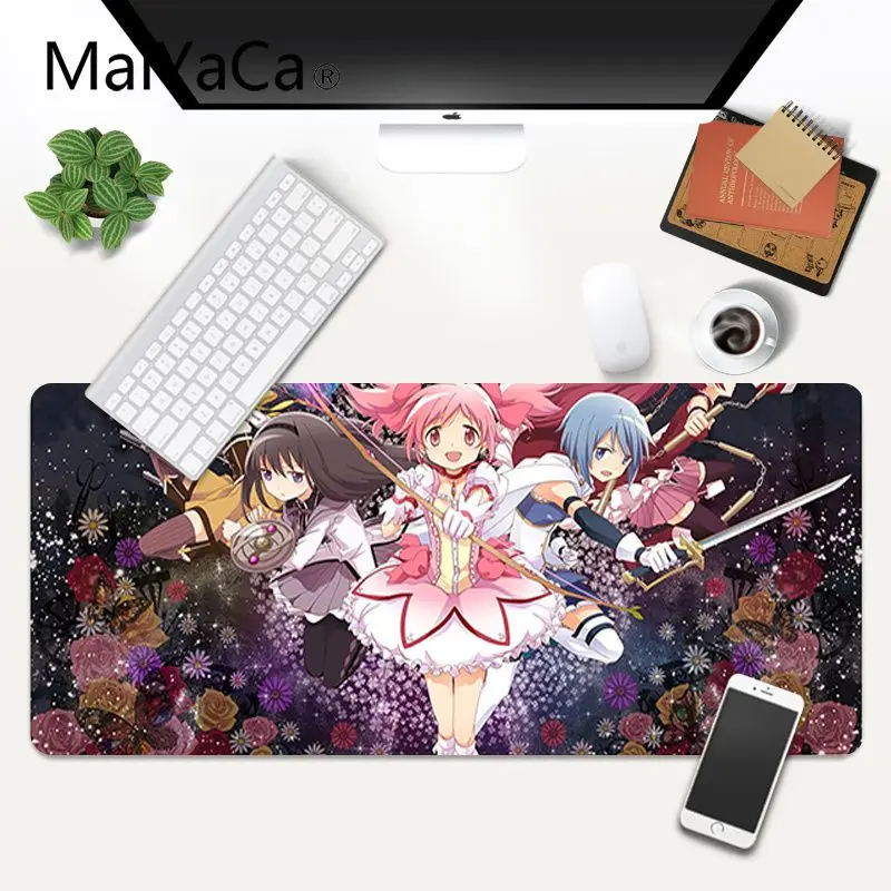 

Kaname Madoka In Stocked Natural Rubber Gaming mousepad Desk Mat Size for 7.08*8.65inch and 9.83*11.4inch Gaming Mousepads