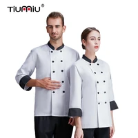 unisex chef uniform cook coat restaurant catering kitchen bakery hotel work wear food service tops waiter cooking sushi jacket