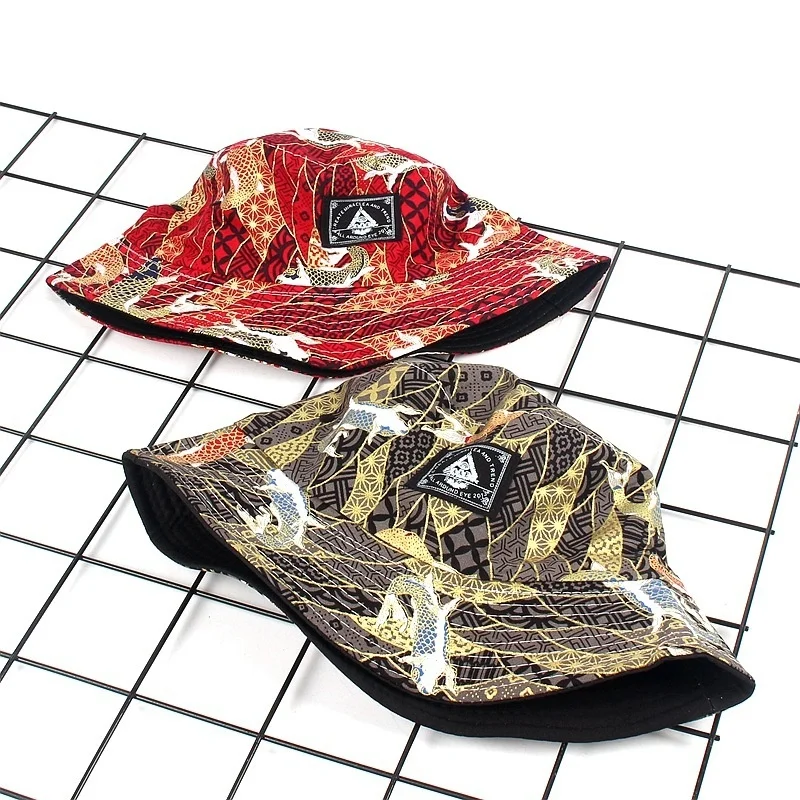 Двусторонние Шапки с золотым тиснением уличная Кепка для мужчин и женщин Панама