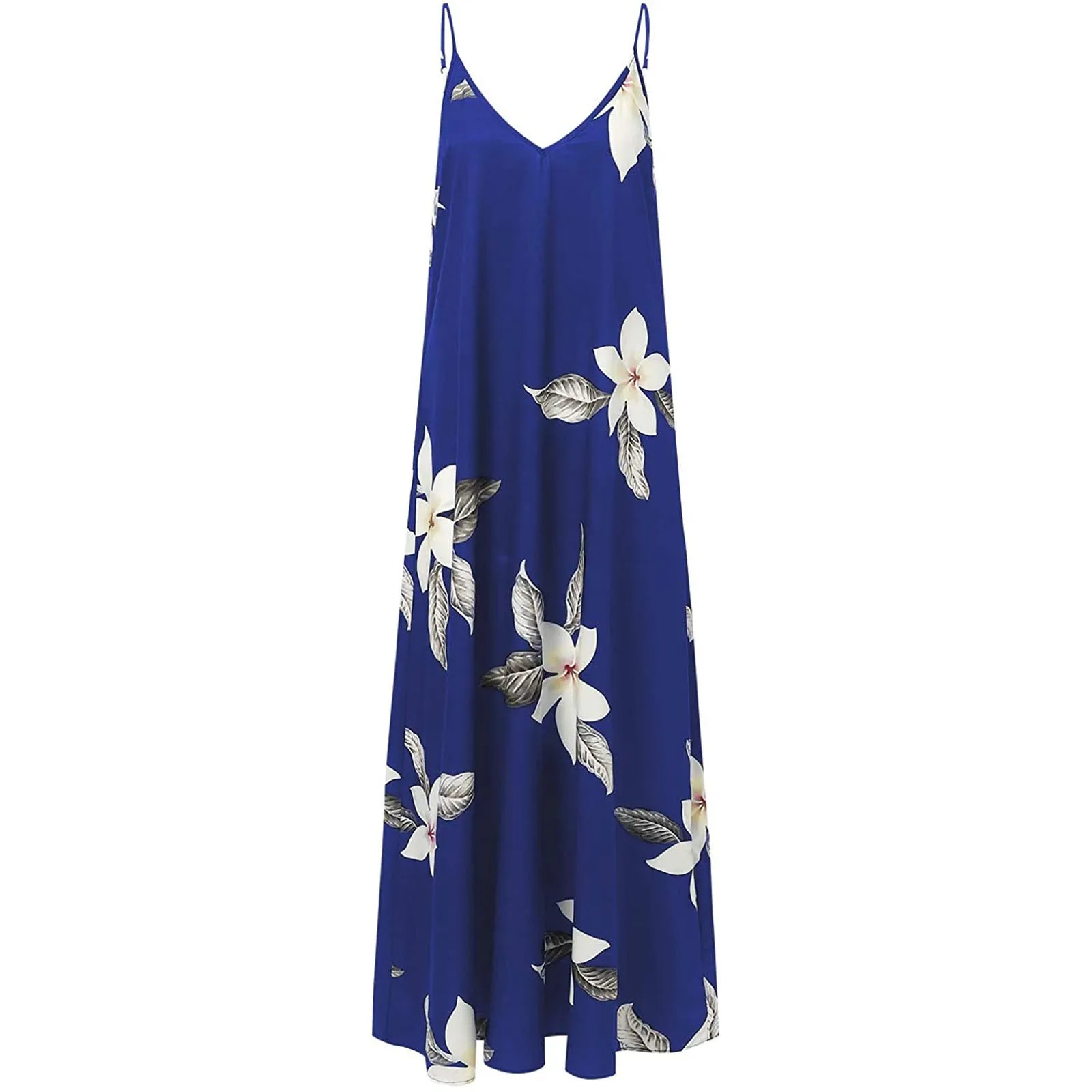 

2021 Womens Dress Casual Floral Print Maxi Dress V Neck Strap Long Holiday Beach Dress Fashion Ladies Summer party beach Dresse