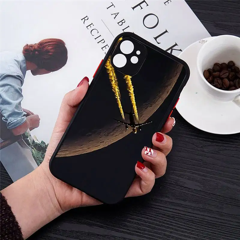 

Funny Art Abstract Cartoon Airplane Phone Case Transparent Matte for iPhone 7 8 11 12 s mini pro X XS XR MAX Plus mobile bags