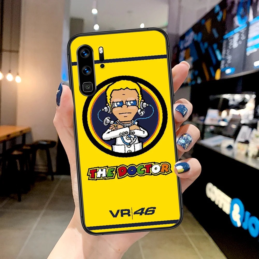 

Doctor Rossi Motorcycle Phone Case For Huawei P Mate Smart 10 20 30 40 Lite Z 2019 Pro black Hoesjes 3D Coque Tpu Cover Soft