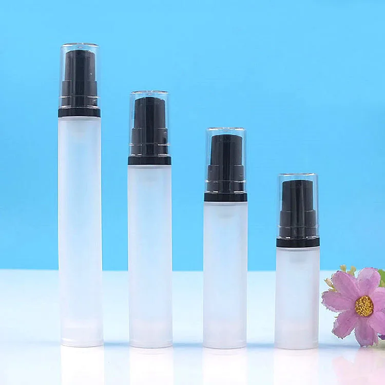 

15MLfrosted airless bottle clear lid lotion emulsion serum sample eye essence hyaluronic toner mist sprayer skin care packing