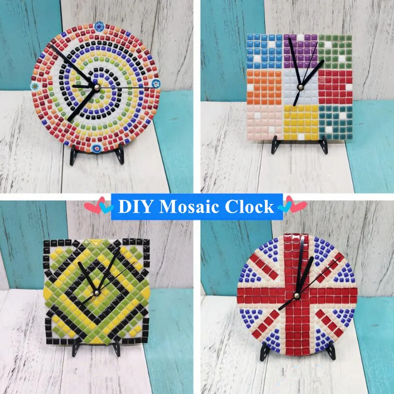 Квадратные круглые деревянные настенные часы &quotсделай сам&quot разноцветная