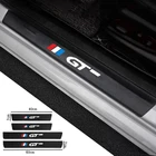4 шт., защитные наклейки на пороги автомобиля, из углеродного волокна
