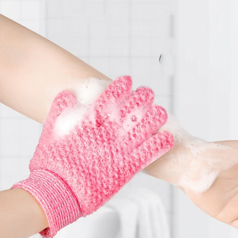 

5 Pcs Exfoliating Bath Scrub Gloves Shower Body Resistance Massage Mitt Sponge Wash Skin Foam Moisturizing Nylon Peeling Gloves