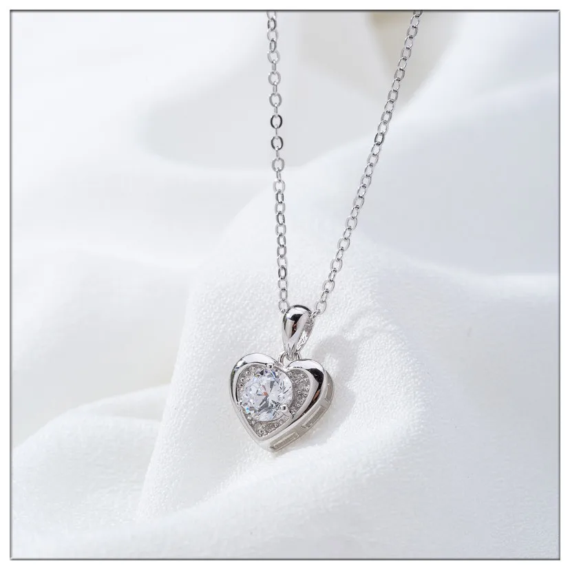 Ожерелье женское из серебра 925 пробы с кулоном в форме сердца | Украшения и