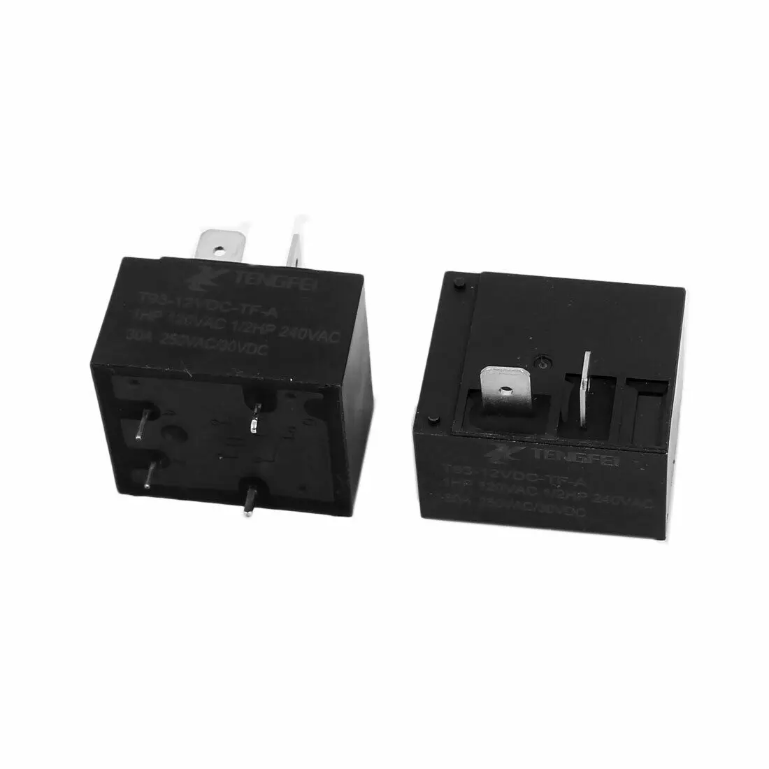 

2Pcs T93 DC12V 15A 4 Terminal SPST NO Miniature Power Coil Electromagnetic Relay