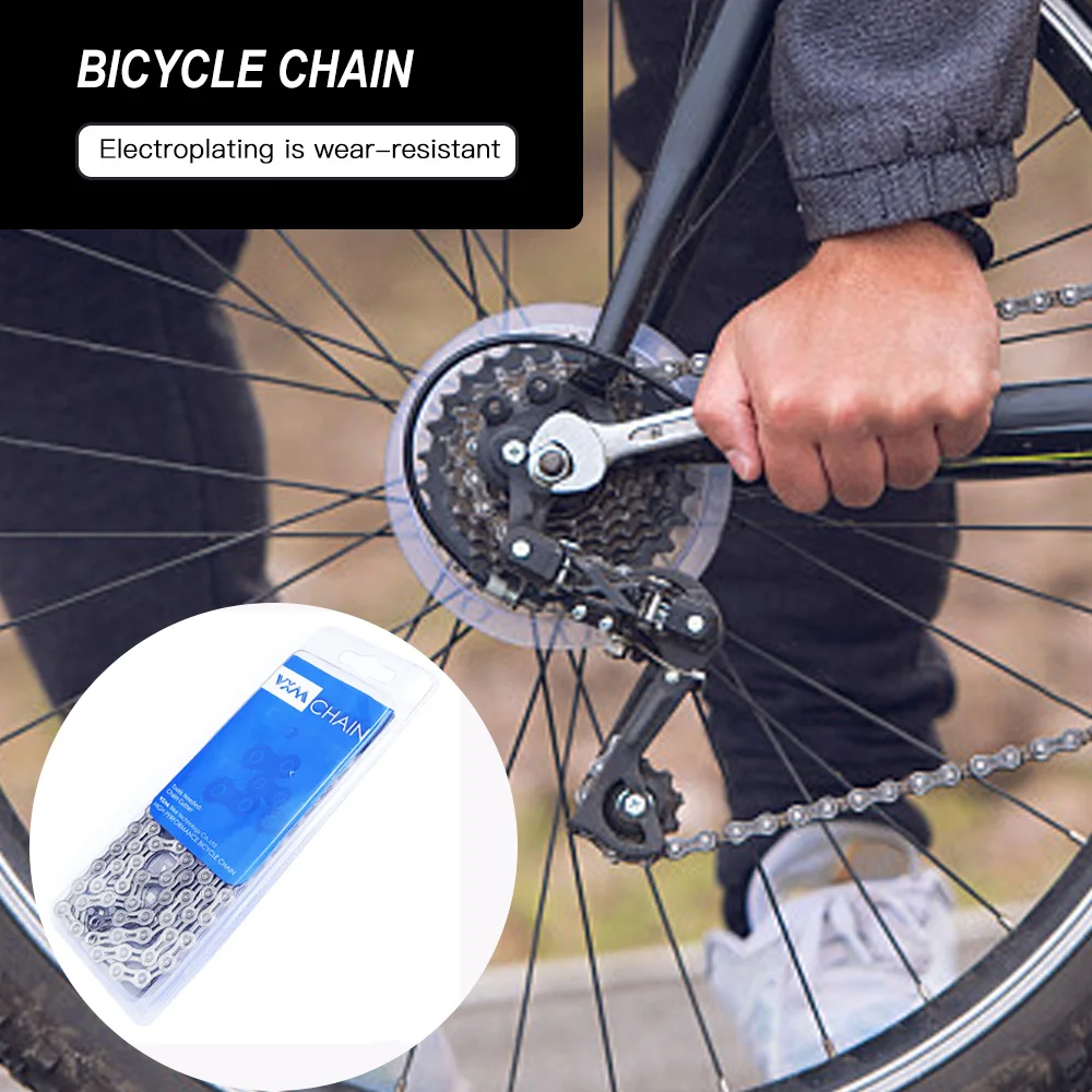 

VXM Bike Chain 9 10 11 Speed Hollow Antirust Plating Bicycle Chains for Mountain Road Bike Outdoor Cycling Riding Accessories