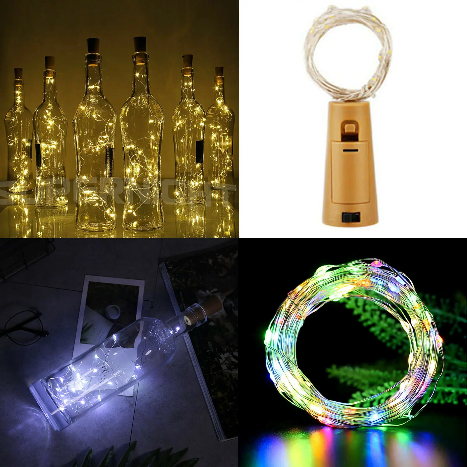 

9pcs 1/2/3M 9 Color Wine Bottle Lights With Cork LED String Light Copper Wire Fairy Garland Lights Christmas Holiday Deco