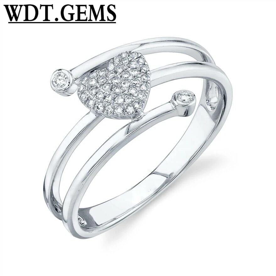 

10K Yellow Gold Diamond Wrap Heart Ring Womens Swirl Twist Cocktail Statement