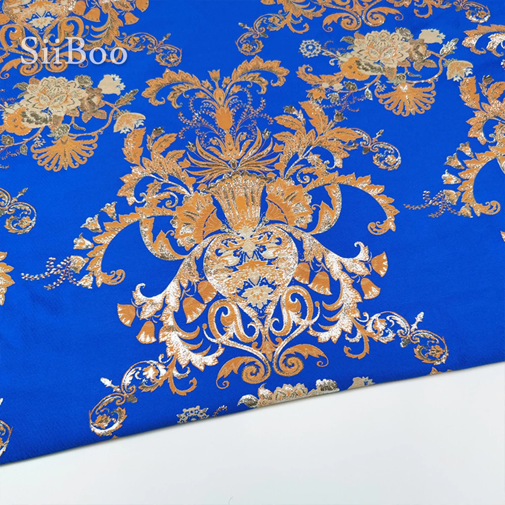 Роскошное платье в европейском стиле розовое королевское синее с цветочным