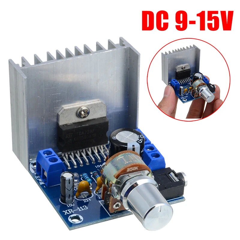 TDA7297 2 канальный усилитель платы AC/DC 12V 2x15W цифровые аудио усилители двухканальный