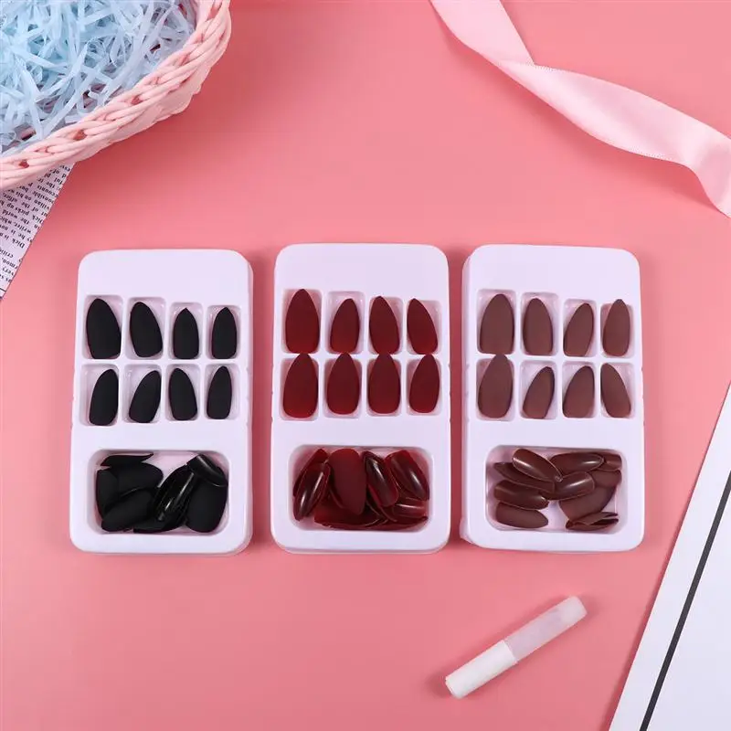 

72PCS Nail Patches Fake Nail Tips Short Nail Decals Nail Art Stickers Manicure Tool for Girls Ladies Women