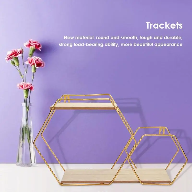 Новая настенная железная шестиугольная полка для хранения в сетку вешалка