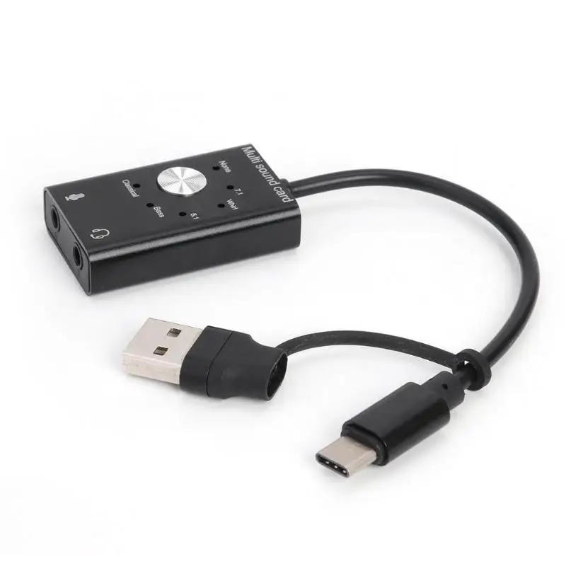 Звуковая карта type-C USB 2 0 до 5 1 Внешний оптический аудио адаптер для ноутбука ПК
