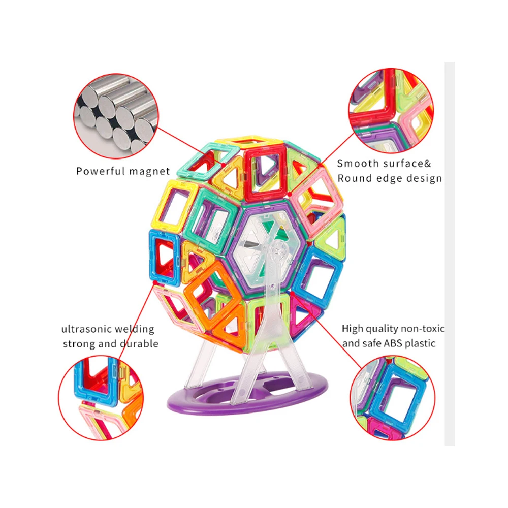 68 шт. магнитный Строительный набор магнитные строительные блоки треугольник