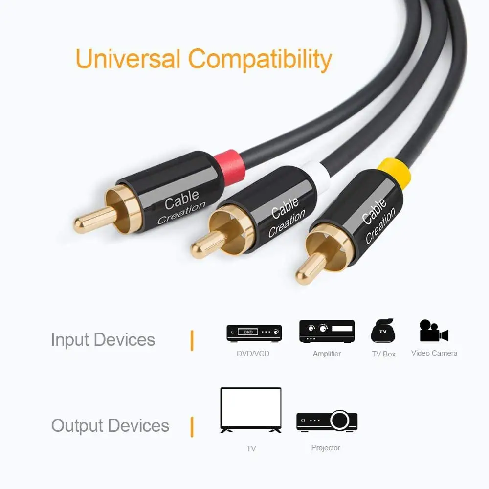 3 RCA кабеля Duble 3RCA композитный видео аудио A/V AV Y образный сплиттер кабель