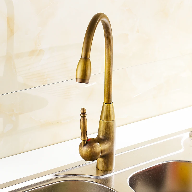 Смеситель для кухни латунный горячей и холодной раковины с поворотным на 360