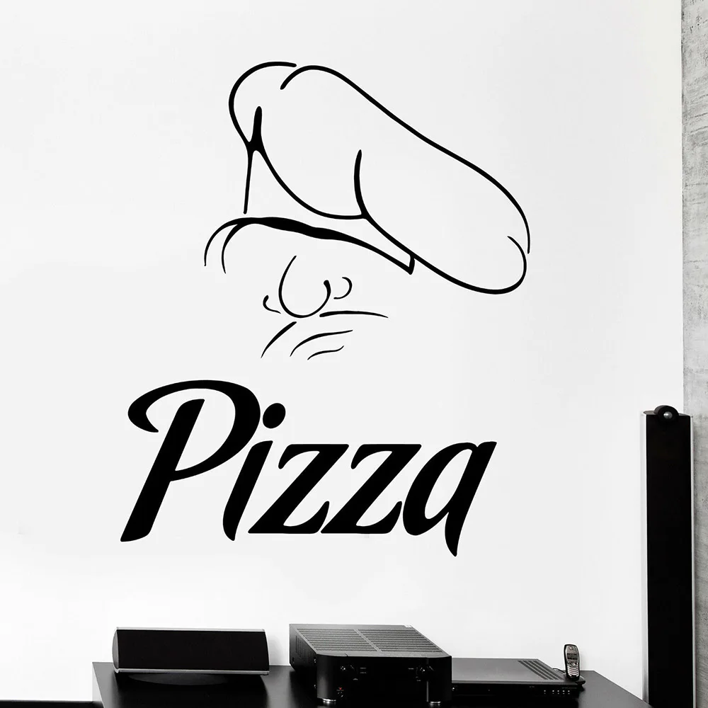Итальянская Пицца шеф повар виниловая настенная наклейка Ресторан настенные