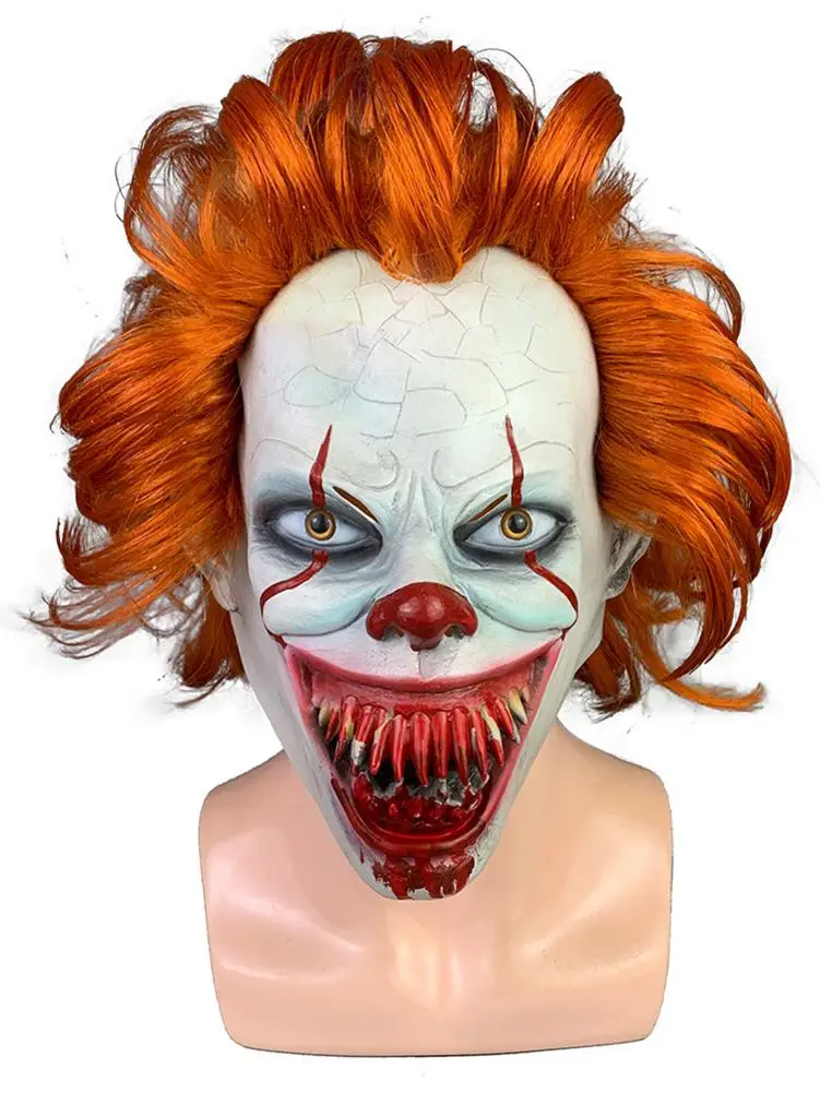 Взрослый Ужас латекс страшная маска на Хеллоуин Косплэй костюм реквизит для