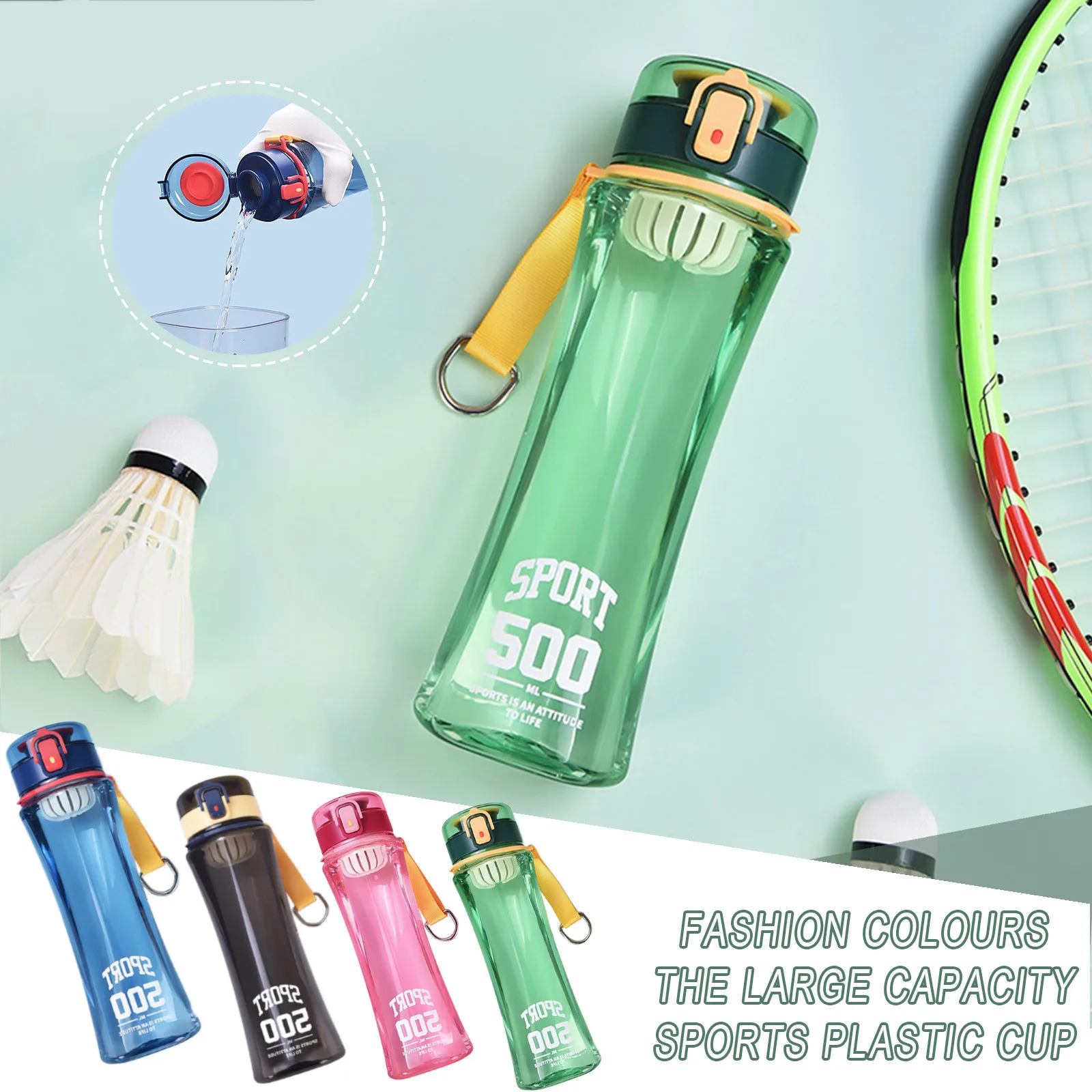 

Горячая распродажа Открытый Фитнес Спортивная бутылка из пластика (чайник большой Ёмкость Портативный горный велосипедный Бутылки для вод...