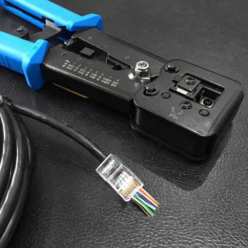 Promotion! Ez Rj45 Crimp Tool for Cat 5 / 6 Pass- Through Connectors Ethernet Cable Ratchet Crimping T | Инструменты