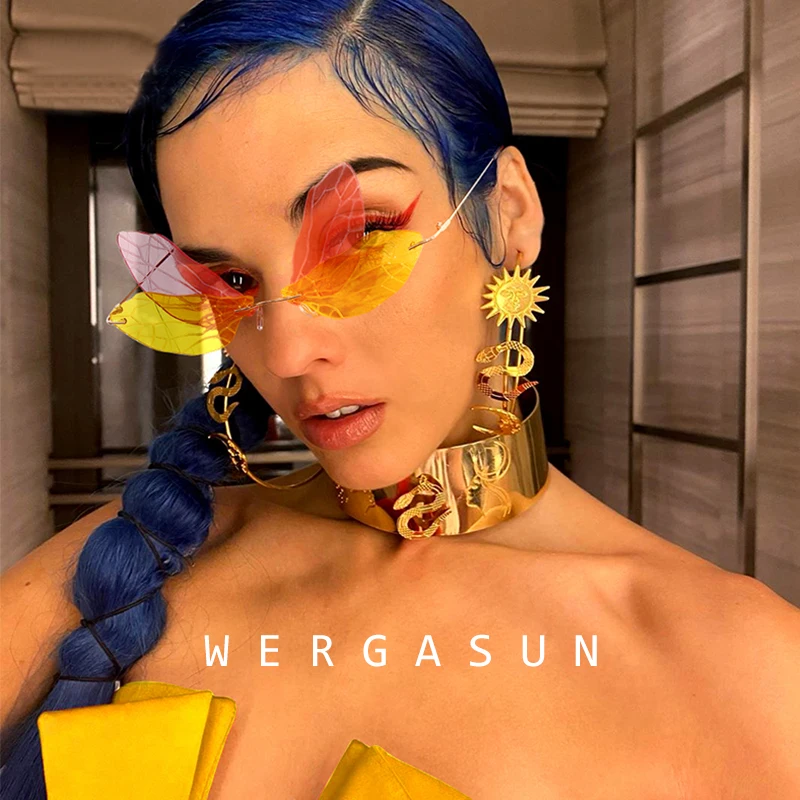 Солнцезащитные очки WERGASUN без оправы для мужчин и женщин Модные Винтажные