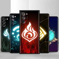 genshin impact logo funda for samsung s20 s21 fe s10 s9 plus s8 case for galaxy note 20 ultra 10 lite 9 soft phone coque