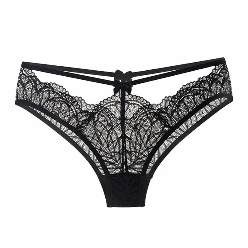 

S-L Women Fashion Erotic Floral Lace Briefs French Sexy Transparent Underwear Seamless Thong Hollow Out Panties Ladies Lingerie