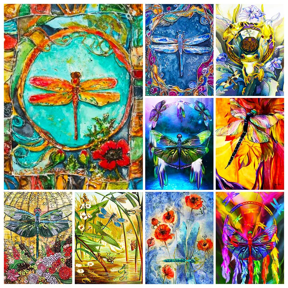 

5D Diamond Painting Animal Dragonfly Dream Diamond Mosaic Embroidery Cross Stitch Kit Rhinestone Picture Art DIY Home Decoration